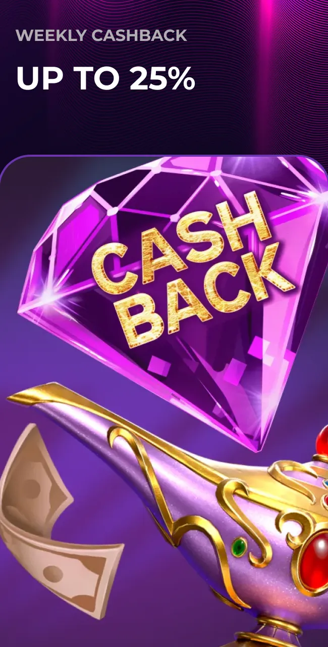 Earn weekly cashback on ZumoSpin.