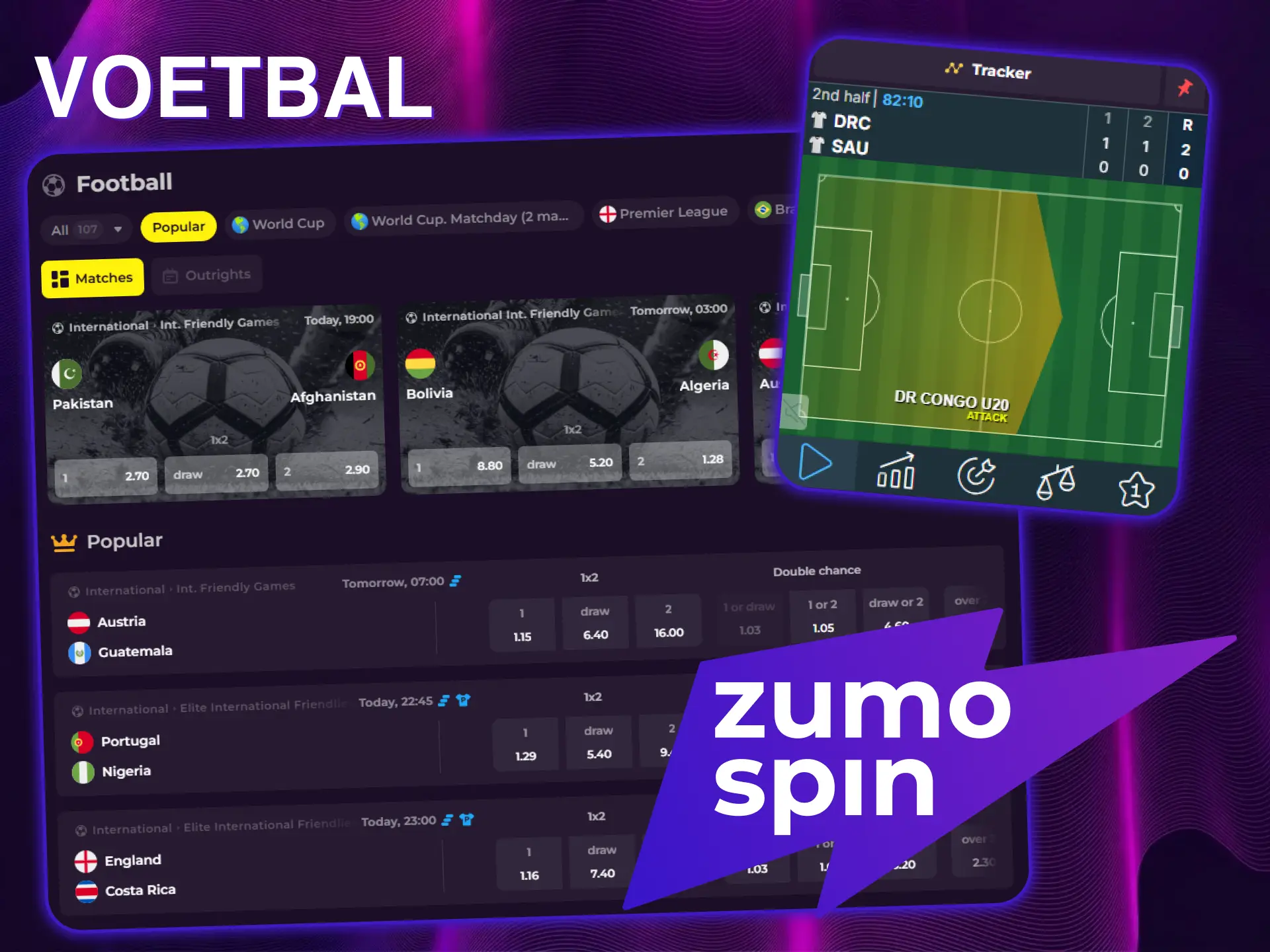 Plaats winnende voetbalweddenschappen via het handige platform van ZumoSpin.